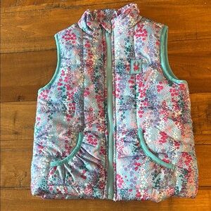Spyder Blue and Pink Kids Quilted Vest with Floral Design